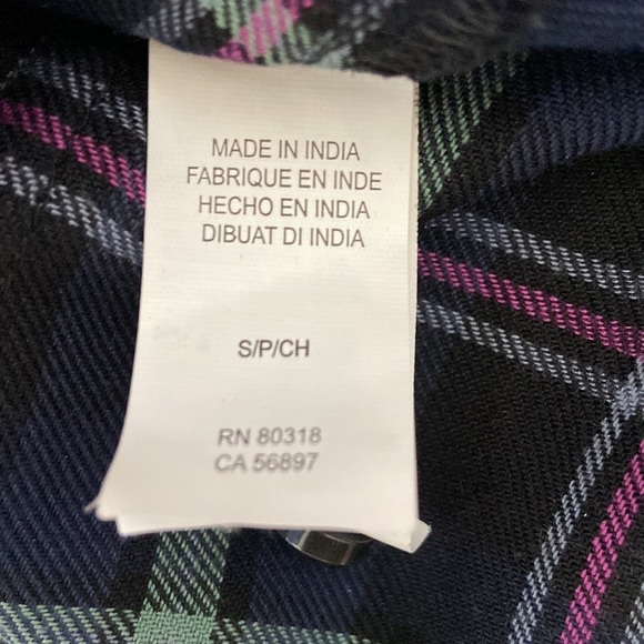 LUCKY BRAND Women’s Plaid V-neck Button Down Shirt Size Small - Picture 13 of 14